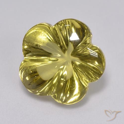 Quartzo Luz amarela Natural 6.81ct, Flor cortada, Transparente