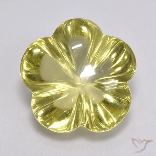 8.37ct Natural Amarelo Abacaxi Claro Quartzo, Flor cortada, Transparente