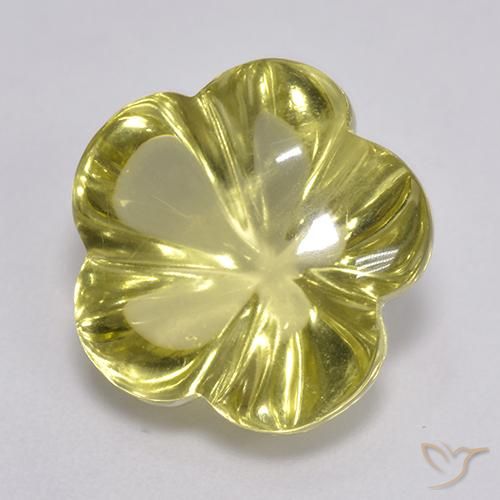 Quartzo Amarelo Abacaxi Claro Natural 8.37ct, Flor cortada, Transparente