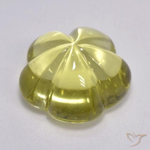 Quartzo Amarelo Abacaxi Claro Natural 8.37ct, Flor cortada, Transparente