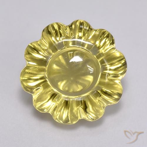 Quartzo Amarelo Dourado Claro Natural 7.69ct, Flor cortada, Transparente
