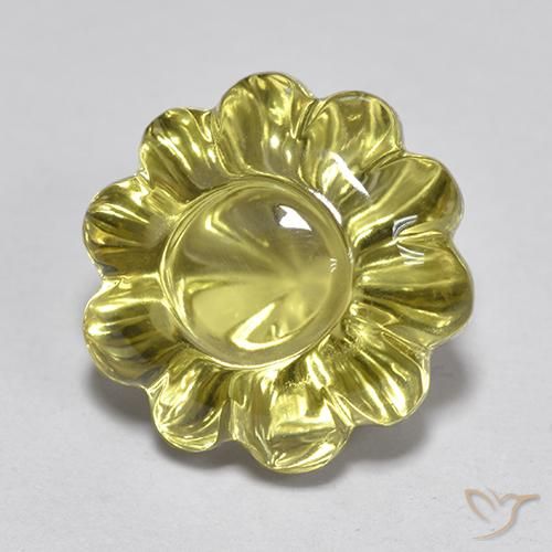 Quartzo amarelo médio Natural 7.20ct, Flor cortada, Transparente