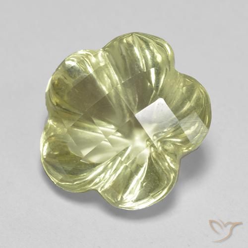 Quartzo Luz amarela Natural 3.42ct, Flor cortada, Transparente