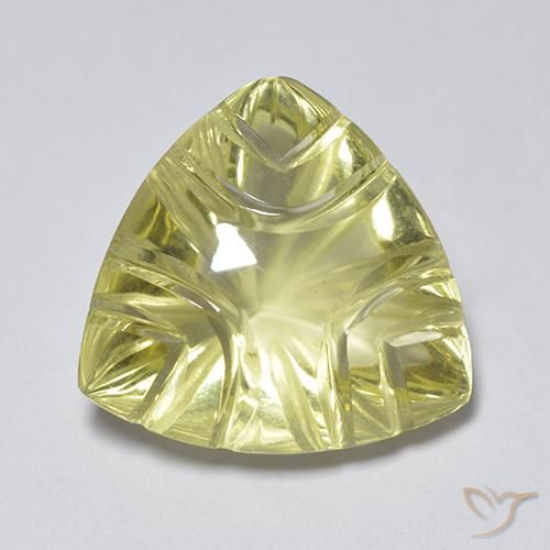 6.45ct Natural Luz amarela Quartzo, Trilhão, Transparente