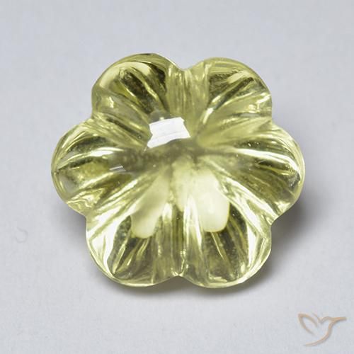 3.58ct Natural amarelo médio Quartzo, Flor cortada, Transparente