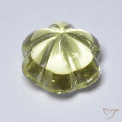Quartzo amarelo médio Natural 3.58ct, Flor cortada, Transparente