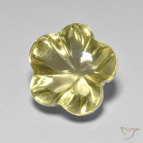 Quartzo Amarelo Dourado Claro Natural 4.40ct, Flor cortada, Transparente