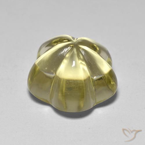 Quartzo Amarelo Dourado Claro Natural 4.40ct, Flor cortada, Transparente