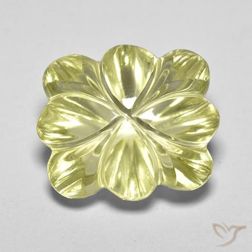 8.40ct Natural Amarelo claro médio Quartzo, Flor cortada, Transparente
