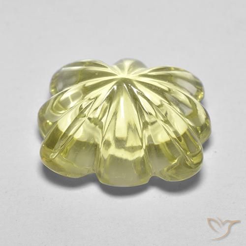 Quartzo Amarelo claro médio Natural 8.40ct, Flor cortada, Transparente