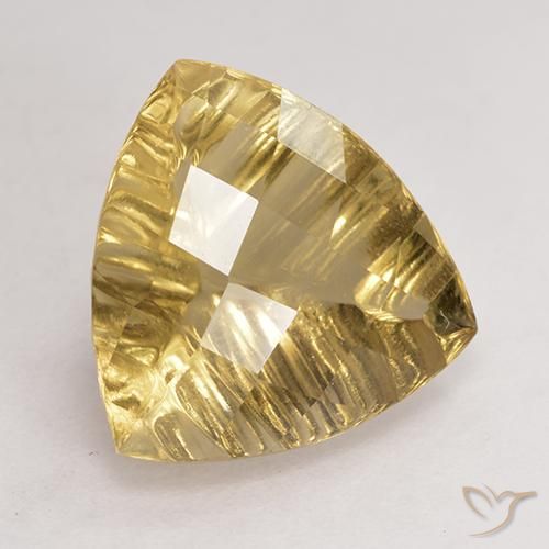 Quartzo Amarelo Dourado Claro Natural 5.91ct, Trilhão, VVS-VS