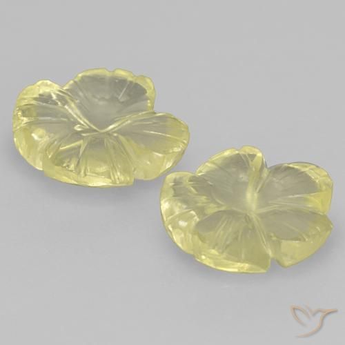 Pedras preciosas de Quartzo Amarelo Abacaxi Claro natural de 5.97 ct, Flor cortada, Transparente