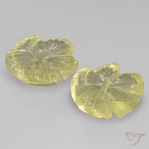 Pedras preciosas de Quartzo Amarelo claro médio natural de 4.21 ct, Flor cortada, Transparente