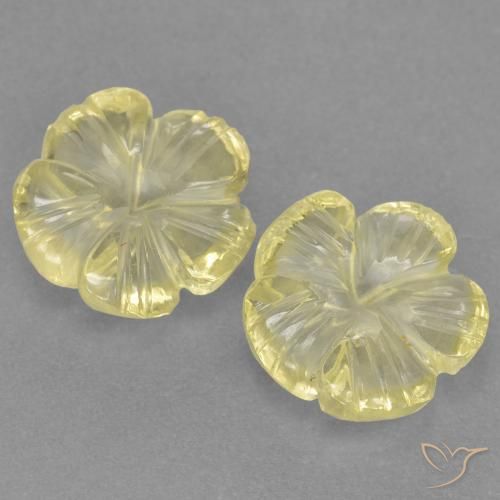 4.54ctw Natural Lagoa Amarela Quartzo, Flor cortada, Transparente