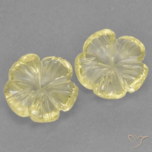 Pedras preciosas de Quartzo Lagoa Amarela natural de 4.54 ct, Flor cortada, Transparente