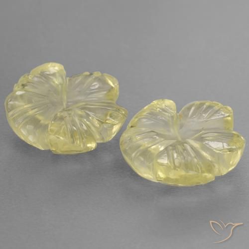 Pedras preciosas de Quartzo Lagoa Amarela natural de 4.54 ct, Flor cortada, Transparente