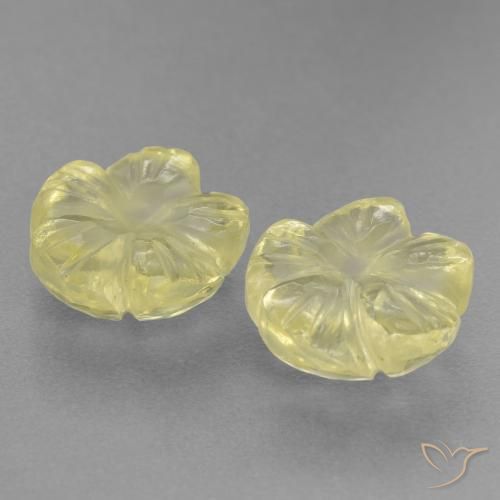 Pedras preciosas de Quartzo Amarelo claro natural de 4.24 ct, Flor cortada, Transparente