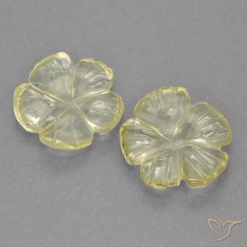 2.81ctw Natural Lagoa Amarela Quartzo, Flor cortada, Transparente