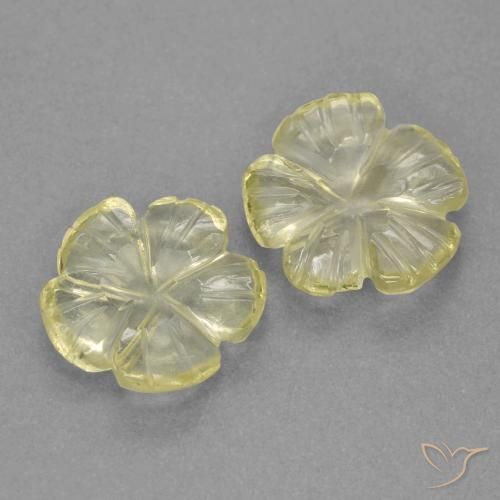 Pedras preciosas de Quartzo Lagoa Amarela natural de 2.81 ct, Flor cortada, Transparente