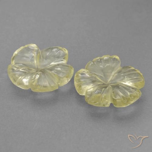 Pedras preciosas de Quartzo Lagoa Amarela natural de 2.81 ct, Flor cortada, Transparente