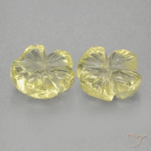 Pedras preciosas de Quartzo Amarelo claro natural de 2.80 ct, Flor cortada, Transparente
