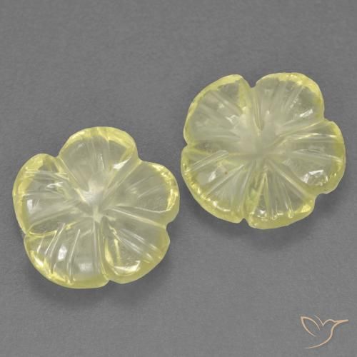 Pedras preciosas de Quartzo amarelo médio natural de 3.26 ct, Flor cortada, Transparente