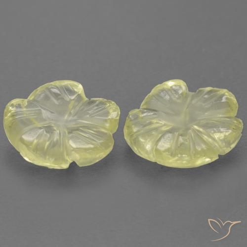 Pedras preciosas de Quartzo amarelo médio natural de 3.26 ct, Flor cortada, Transparente