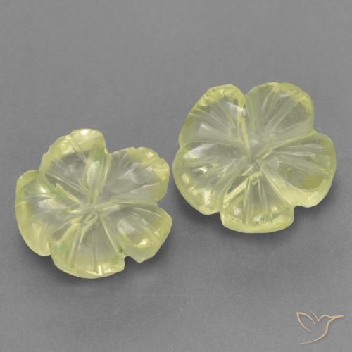 Pedras preciosas de Quartzo Luz amarela natural de 2.84 ct, Flor cortada, Transparente
