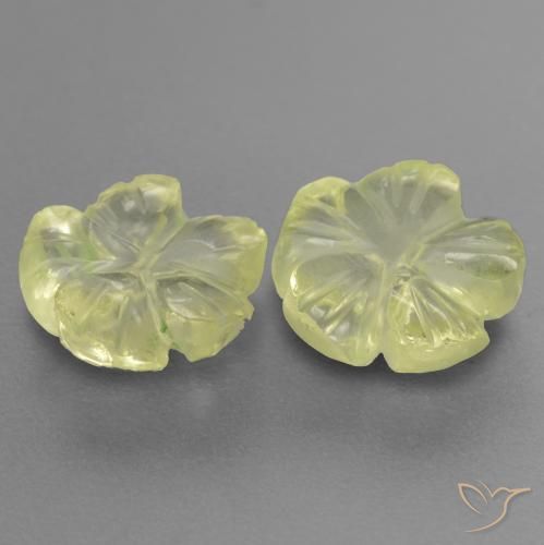 Pedras preciosas de Quartzo Luz amarela natural de 2.84 ct, Flor cortada, Transparente