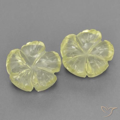 Pedras preciosas de Quartzo Luz amarela natural de 4.40 ct, Flor cortada, Transparente