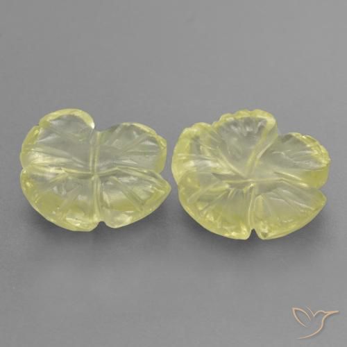 Pedras preciosas de Quartzo Amarelo claro médio natural de 3.51 ct, Flor cortada, Transparente