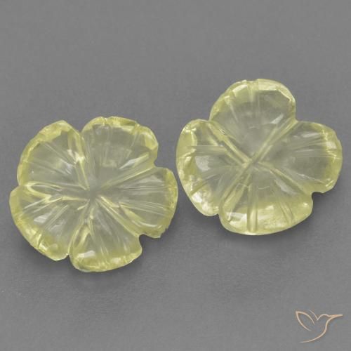 Pedras preciosas de Quartzo Luz amarela natural de 3.13 ct, Flor cortada, Transparente
