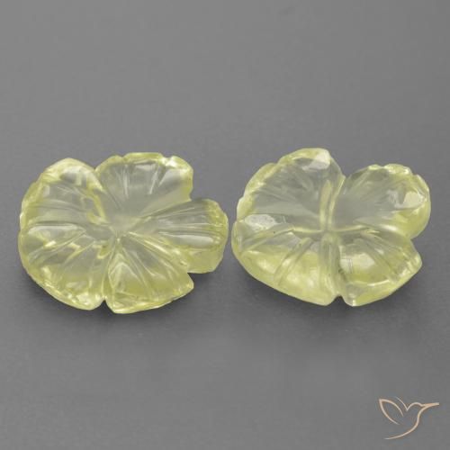 Pedras preciosas de Quartzo Luz amarela natural de 3.13 ct, Flor cortada, Transparente