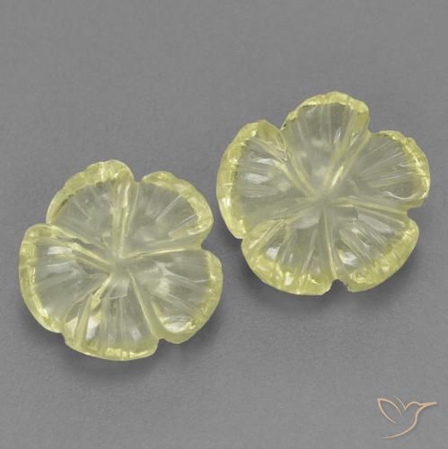 Pedras preciosas de Quartzo Luz amarela natural de 3.18 ct, Flor cortada, Transparente