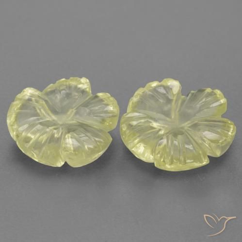 Pedras preciosas de Quartzo Luz amarela natural de 3.18 ct, Flor cortada, Transparente