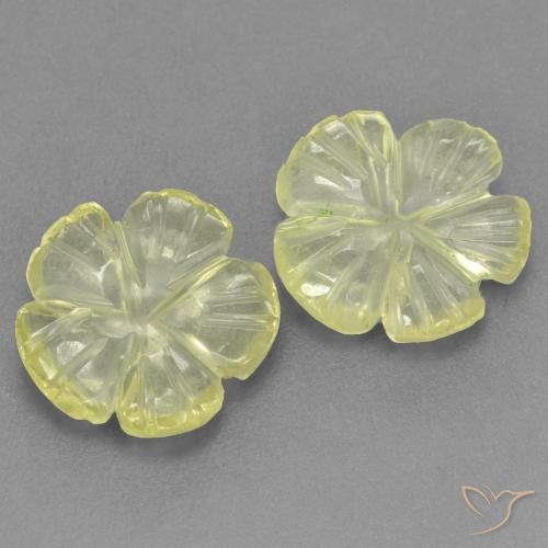 Pedras preciosas de Quartzo Luz amarela natural de 2.42 ct, Flor cortada, Transparente