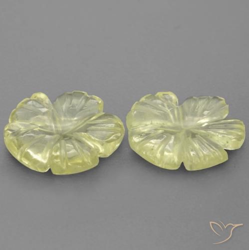 Pedras preciosas de Quartzo Luz amarela natural de 2.42 ct, Flor cortada, Transparente