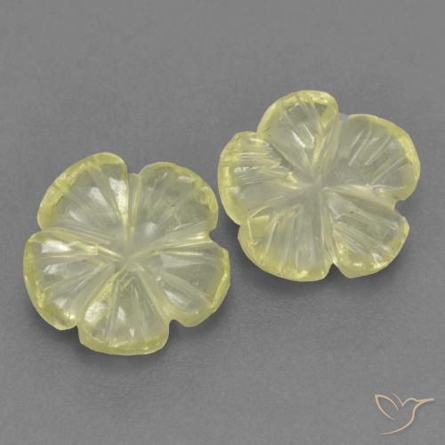 Pedras preciosas de Quartzo Luz amarela natural de 2.44 ct, Flor cortada, Transparente
