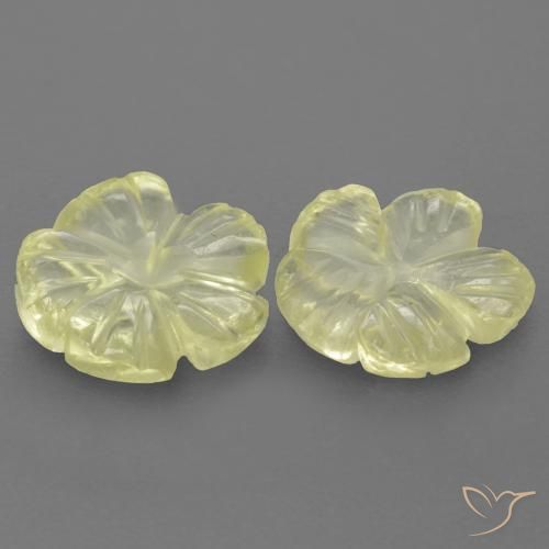 Pedras preciosas de Quartzo Luz amarela natural de 2.44 ct, Flor cortada, Transparente