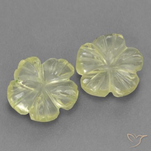 Pedras preciosas de Quartzo Luz amarela natural de 1.69 ct, Flor cortada, Transparente