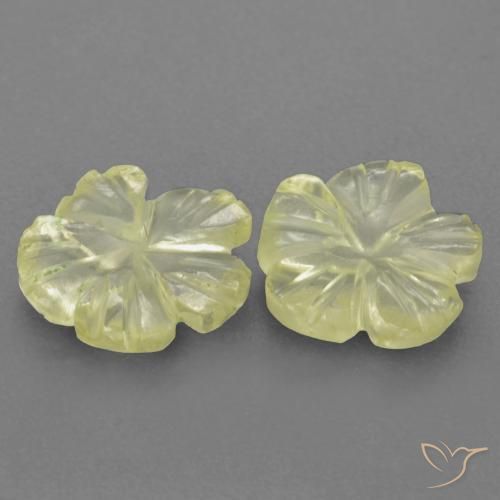 Pedras preciosas de Quartzo Luz amarela natural de 1.69 ct, Flor cortada, Transparente
