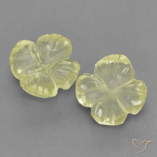 2.05ctw Natural Luz amarela Quartzo, Flor cortada, Transparente