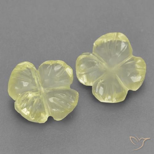 Pedras preciosas de Quartzo Luz amarela natural de 2.05 ct, Flor cortada, Transparente