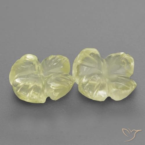 Pedras preciosas de Quartzo Luz amarela natural de 2.05 ct, Flor cortada, Transparente