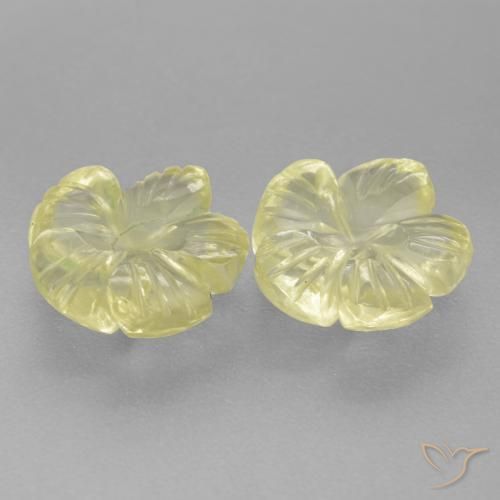 Pedras preciosas de Quartzo Luz amarela natural de 3.67 ct, Flor cortada, Transparente