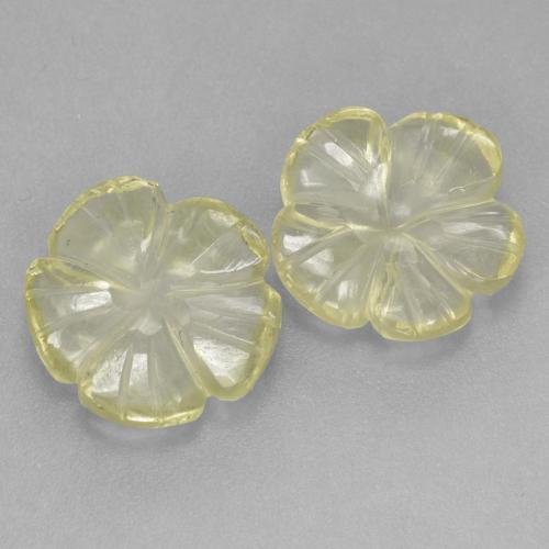 Pedras preciosas de quartzo amarelo natural de 5,58 ct, corte flor, transparente