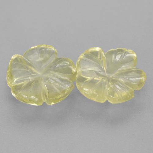 Pedras preciosas de quartzo amarelo natural de 5,58 ct, corte flor, transparente