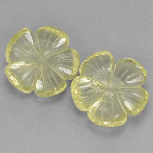 Pedras preciosas de quartzo amarelo natural de 7,27 ct, corte flor, transparente