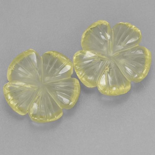 Pedras preciosas de quartzo amarelo natural de 7,27 ct, corte flor, transparente