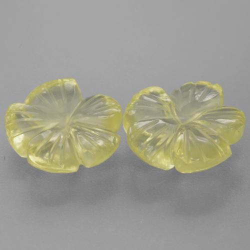 Pedras preciosas de quartzo amarelo natural de 7,27 ct, corte flor, transparente